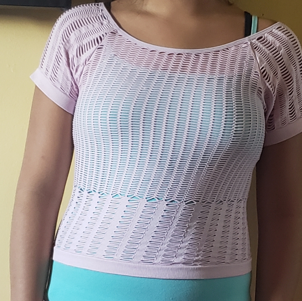 Lavender Shirt Crop, Cuts In It From Forever 21